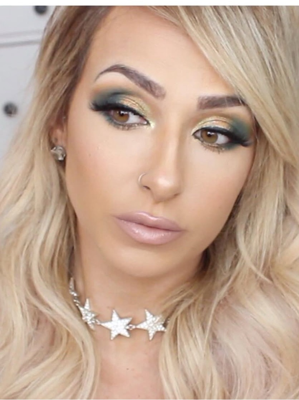 Green and Gold Eyeshadow Palette - Women Makeup